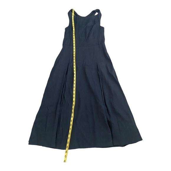 M.M.Lafleur Midi Navy Blue Racerback Twist Strap Dress Flowy Structured Size 4 - Picture 6 of 8